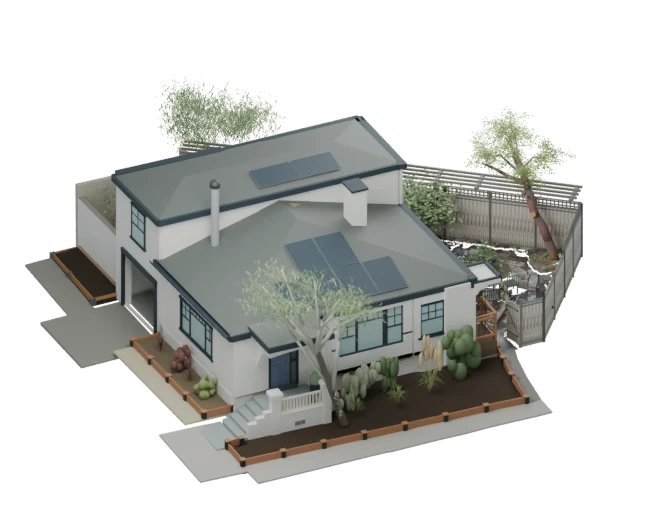 Model of the house and garden